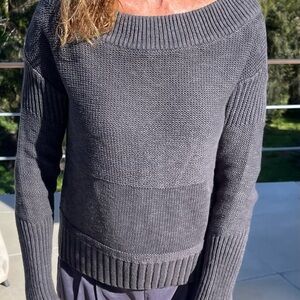 James Perse Off-the-Shoulder Charcoal Sweater